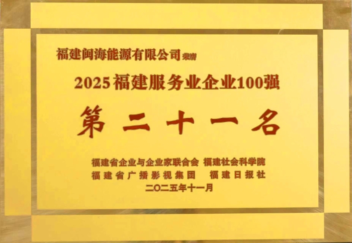 2025年福建服务业企业100强第二十一名
